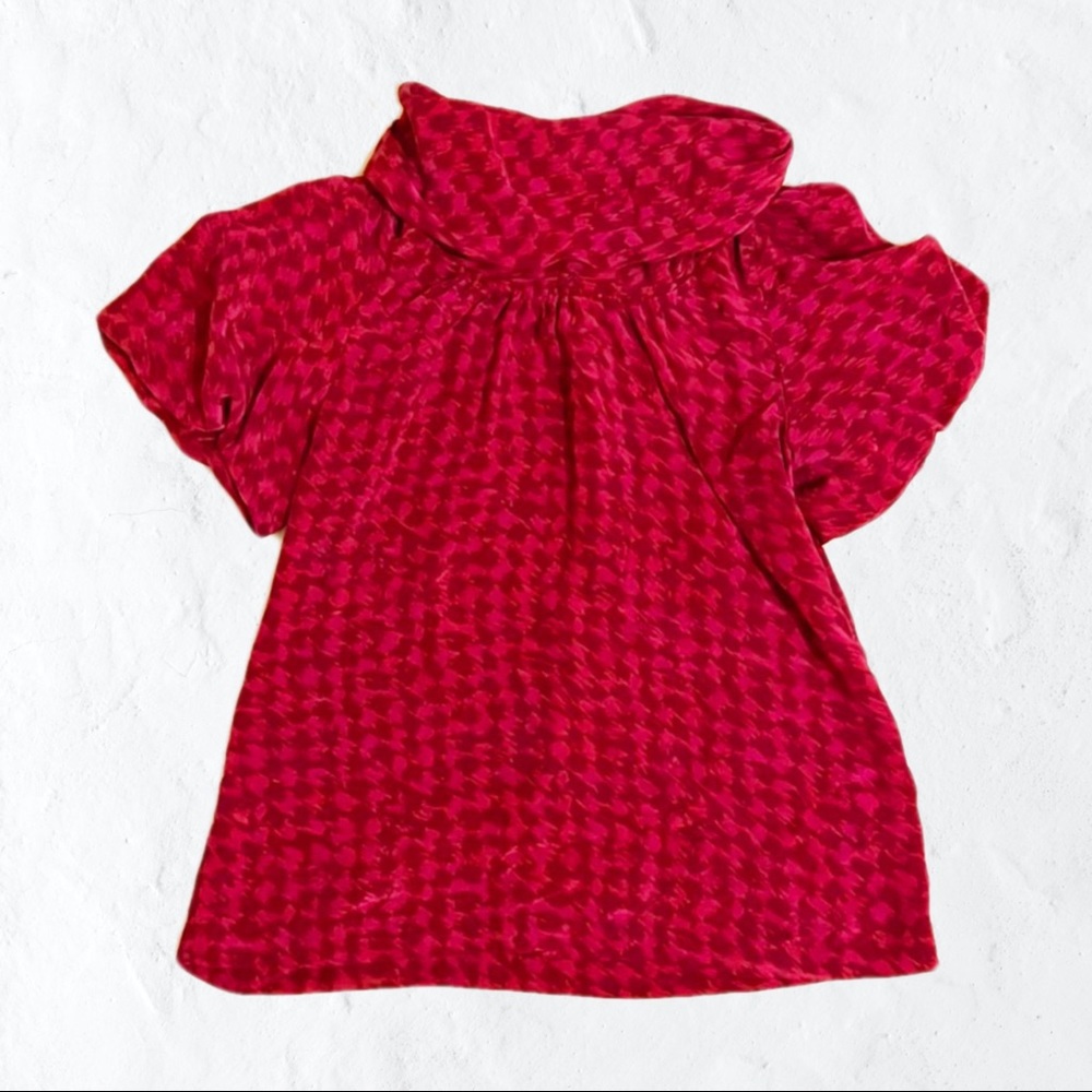 Banana Republic Houndstooth silk pink Blouse